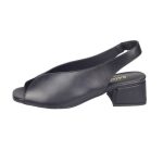 Ragazza Δερμάτινα Γυναικεία Πέδιλα σε Μαύρο Χρώμα