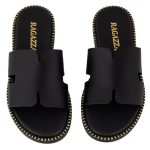 Ragazza Δερμάτινα Γυναικεία Σανδάλια σε Μαύρο Χρώμα 01041 - Image 3