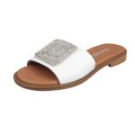 Ragazza Δερμάτινα Γυναικεία Σανδάλια σε Λευκό Χρώμα - Image 5