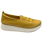 Tatoo Δερμάτινα Γυναικεία Μοκασίνια σε κίτρινο χρώμα