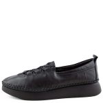 Tatoo Δερμάτινα Γυναικεία Μοκασίνια σε μαύρο χρώμα - Image 3