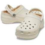 Crocs Classic Platform Lined Σαμπό με Γούνα Μπεζ - Image 7