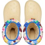 Crocs Παιδικές Γαλότσες με Εσωτερική Επένδυση Puff Μπεζ - Πολύχρωμες - Image 5