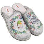 Γυναικείες γκρι παντόφλες πάνινες 1-624-24519-25 adams