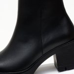Ragazza Δερμάτινα Γυναικεία Μποτάκια με Μεσαίο Τακούνι Μαύρα 0651 - Image 6