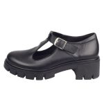 Ragazza Δερμάτινες Γόβες Μαύρες 0759