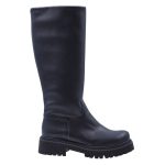 Ragazza Δερμάτινες Γυναικείες Μπότες με Χαμηλό Τακούνι Μαύρα 0299