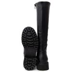 Ragazza Δερμάτινες Γυναικείες Μπότες με Χαμηλό Τακούνι Μαύρα 0299 - Image 4