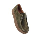 Γυναικείο Δερμάτινο Ανατομικό Loafer με κορδόνι σε λαδί χρώμα - Image 3