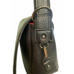 Κλασική τσάντα ώμου δερμάτινη μεσαίου μεγέθους σε μαύρο χρώμα andlion - Image 4