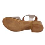 Ragazza Δερμάτινα Γυναικεία Πέδιλα με Χοντρό Χαμηλό Τακούνι σε χρώμα άμμου - Image 3