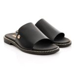 Ragazza Δερμάτινα Γυναικεία Σανδάλια σε Μαύρο Χρώμα 0470 - Image 4