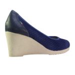 Ragazza Δερμάτινες Μυτερές Γόβες με Μεσαίο Τακούνι Μπλε - Image 4