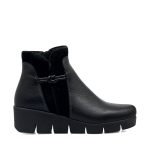 Γυναικεία Δερμάτινα Μποτάκια Softies 7427 με Πλατφόρμα - Μαύρο