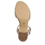 Γυναικεία Σφινοειδή Πέδιλα με Χοντρό Μεσαίο Τακούνι σε ροζ χρυσό χρώμα - Image 4