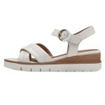 Tamaris γυναικεία σφηνοειδή σανδάλια σε λευκό χρώμα - Image 5