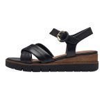 Tamaris γυναικεία σφηνοειδή σανδάλια σε μαύρο χρώμα - Image 3