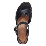 Tamaris γυναικεία σφηνοειδή σανδάλια σε μαύρο χρώμα - Image 4