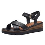 Tamaris γυναικεία σφηνοειδή σανδάλια σε μαύρο χρώμα - Image 5