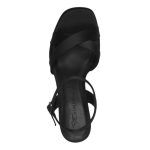 Tamaris Σφηνοειδή γυναικεία σανδάλια σε μαύρο χρώμα - Image 4