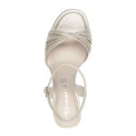 Tamaris σφηνοειδή σανδάλια σε σαμπανιζέ χρώμα 1-28324-42 179 - Image 6