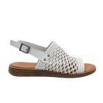 Γυναικεία δερμάτινα πέδιλα SAFE STEP 202325 Λευκά