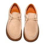 Γυναικείο Δερμάτινο Ανατομικό Loafer με κορδόνι σε μπεζ χρώμα - Image 4