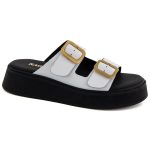 Ragazza Δερμάτινα Γυναικεία Σανδάλια σε Λευκό Χρώμα 01236