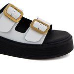 Ragazza Δερμάτινα Γυναικεία Σανδάλια σε Λευκό Χρώμα 01236 - Image 3