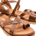 Ragazza Δερμάτινα Γυναικεία Σανδάλια σε Ταμπά Χρώμα 01075 - Image 3