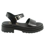 Ragazza Δερμάτινα Πέδιλα Μαύρα 0543