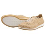 Safe Step Δερμάτινα Γυναικεία Μοκασίνια σε Μπεζ Χρώμα 21453 - Image 4