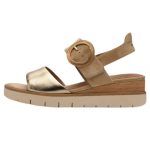 Tamaris γυναικεία σφηνοειδή σανδάλια σε μπεζ χρυσό χρώμα - Image 4