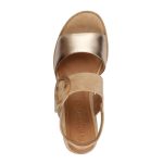 Tamaris γυναικεία σφηνοειδή σανδάλια σε μπεζ χρυσό χρώμα - Image 5