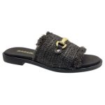 Γυναικείες Ανατομικές Δερμάτινες Παντόφλες Ragazza 01014 σε μαύρο χρώμα