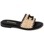 Γυναικείες Ανατομικές Δερμάτινες Παντόφλες Ragazza 01015 Μαύρο