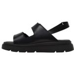 Ragazza Δερμάτινα Γυναικεία Σανδάλια Flatforms σε Μαύρο Χρώμα 0850 - Image 3