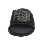 Ragazza Δερμάτινα Γυναικεία Σανδάλια σε Μαύρο Χρώμα 01127 - Image 4