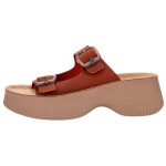 Fantasy Sandals Δερμάτινα Γυναικεία Ανατομικά Σανδάλια Flatforms Πορτοκαλί S2100 - Image 4