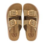 Fantasy Sandals Despoina Δερμάτινα Γυναικεία Ανατομικά Σανδάλια Χακί - Image 4