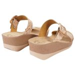 Fantasy Sandals Lizard Ανατομικές Καλοκαιρινές Γυναικείες Πλατφόρμες σε Στυλ Παντόφλας σε χρώμα χαλκού - Image 6