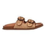 Mago Δερμάτινα Mules σε Καφέ Χρώμα με Εφέ Ψάθας 21182-28