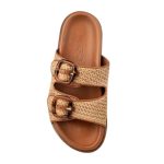 Mago Δερμάτινα Mules σε Καφέ Χρώμα με Εφέ Ψάθας 21182-28 - Image 3