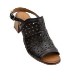 Mago δερμάτινο Πέδιλο με τακούνι 5,5 cm 21178-28  σε μαύρο χρώμα - Image 4