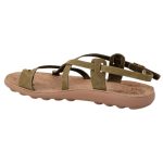 S406 Fantasy Sandals Δερμάτινα Γυναικεία Σανδάλια Ανατομικά σε Χακί Χρώμα - Image 4