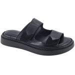 Safe Step S-428 – Γυναικεία δερμάτινη παντόφλα σε μαύρο χρώμα