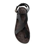 Fantasy Sandals Nicole S910  Γυναικεία Δερμάτινα Σανδάλια Μαύρο Ανατομικά Comfort - Image 7