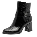 Tamaris Essentials Μποτάκια σε μαύρο croco χρώμα 1-25337-45-028 - Image 6