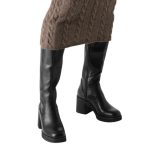 Tamaris μαύρες ψηλές δερμάτινες (βαριές) μπότες 1-25526-45-001 - Image 3