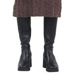 Tamaris μαύρες ψηλές δερμάτινες (βαριές) μπότες 1-25526-45-001 - Image 5